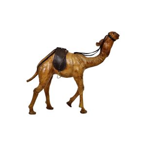 Vintage Papier Mache Leder Dromedaris Stappend Beeld Sculptuur 34cm Vintage Papier Mache Leder Dromedaris Stappend Beeld Sculptuur 34cm