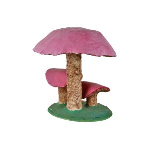 Vintage Paddenstoel Ornament Beeld XL Sculptuur Papier Maché 46cm