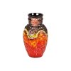 Vintage Fat Lava Vaas West Germany Bay Rood Oranje 17cm Gevlamde Fat Lava Vaas West Germany Bay Rood Oranje 98-17