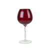 Groot Vintage Rood Glas Brandy Glass Beker Mond Geblazen Italy 33cm