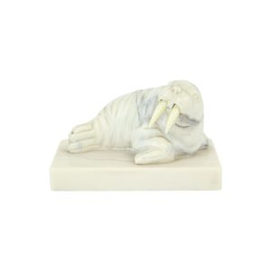 Vintage Walrus Beeld Sculptuur Hars Pearlite Marblecraft Canada 12cm