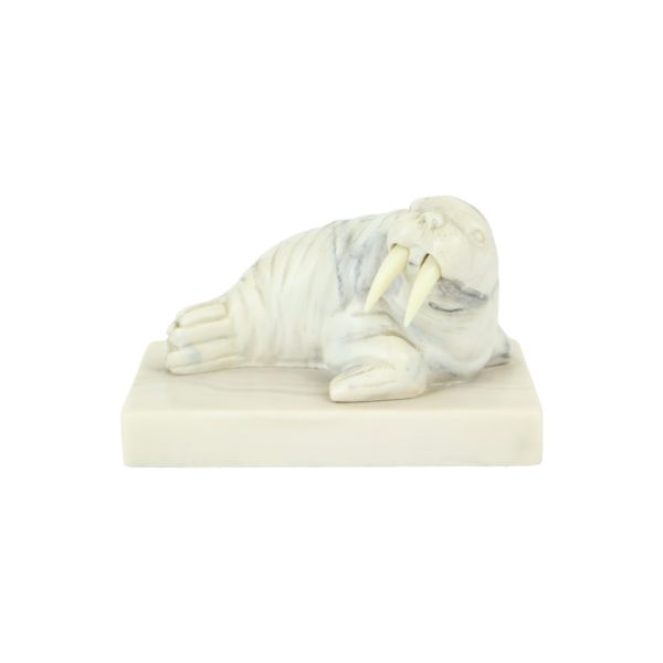 Vintage Walrus Beeld Sculptuur Hars Pearlite Marblecraft Canada 12cm
