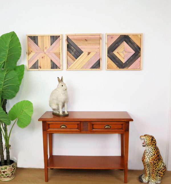 Muur Kunst Decoratie Rustiek Teruggewonnen Hout Patroon Karaktervol Verweerd 43x43cm Wall Art Decoratie Rustiek Teruggewonnen Hout Patroon Karaktervol Verweerd 43x43cm