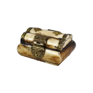Kleine Trinket Doos Snuisterij Kamelen Bot Messing India Seventies