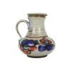 Blauwe Oranje Vintage Vaas West Germany Üebelacker Keramik 1808-20