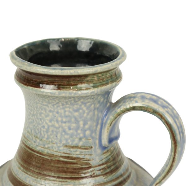 Blauwe Oranje Vintage Vaas West Germany Üebelacker Keramik 1808-20