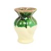Kleine West Germany Vaas Crème Groen Craquelé Geglazuurd Keramiek 15cm Kleine West Germany Vaas Crème Groen Craquelé Geglazuurd Keramiek 15cm