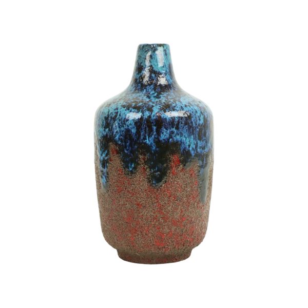 Zeer Zeldzame Blauwe Ceramano Incrusta Vaas 219 Hans Welling Design Fat Lava Zeer Zeldzame Blauwe Ceramano Incrusta Vaas 219 Hans Welling Design Fat Lava
