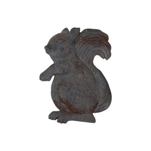 Eekhoorn Massief Gietijzeren Plaquette Tuin Ornament Beeld 30cm