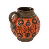 Zeldzame Oranje Bolle Vaas West Germany Aardewerk Wekara 1850-18