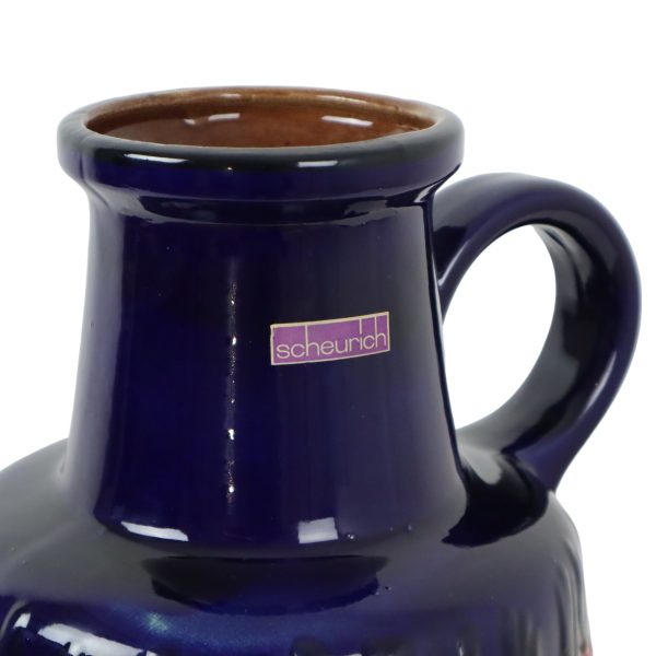 Vintage West Germany Aardewerk Scheurich Blauw Oranje Fat Lava 408-40