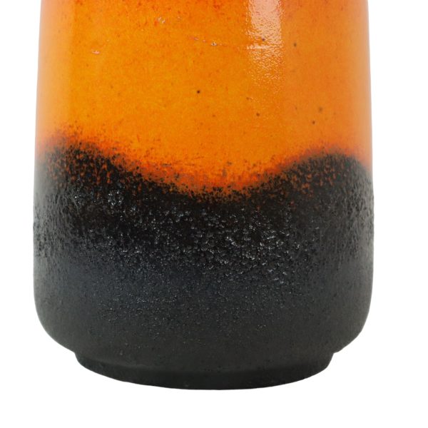Fat Lava West Germany Vaas Aardewerk Scheurich Oranje Rood Zwart 408-40