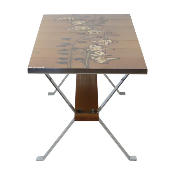 Vintage Keramische Salontafel Tegeltafel Adri Belarti Seventies Design 109cm