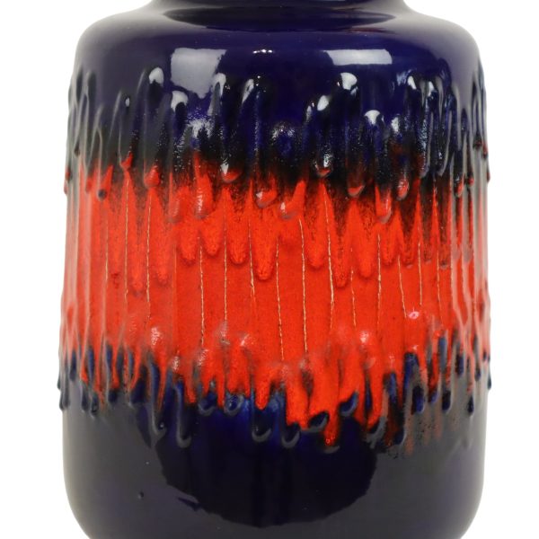 Vintage West Germany Aardewerk Scheurich Blauw Oranje Fat Lava 408-40