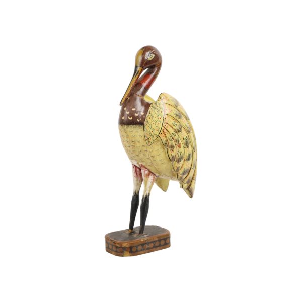 Massief Houten Tropische Vogel Beeld Sculptuur Handbeschilderd Massief Houten Tropische Vogel Beeld Sculptuur Handbeschilderd 42cm