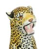 Vintage Italiaans Luipaard Beeld XL Sculptuur Geglazuurd Steengoed