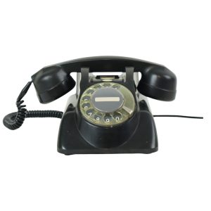 Vintage Draaischijf Telefoon Bakeliet Heemaf Philips Type 55 1961