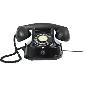 Vintage Zwarte Telefoon Draaischijf Kiesschijf ATEA Bakeliet 1960