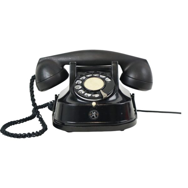 Vintage Zwarte Telefoon Draaischijf Kiesschijf ATEA Bakeliet 1960