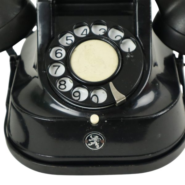 Vintage Zwarte Telefoon Draaischijf Kiesschijf ATEA Bakeliet 1960