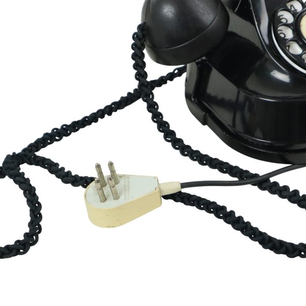 Vintage Zwarte Telefoon Draaischijf Kiesschijf ATEA Bakeliet 1960