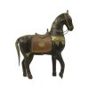 Vintage Houten Marwari Paard Koper Messing Beeld Sculptuur 27cm