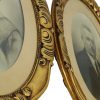 Koppel Antieke Portretten Ovale Lijsten Bladgoud ca 1900