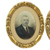 Koppel Antieke Portretten Ovale Lijsten Bladgoud ca 1900