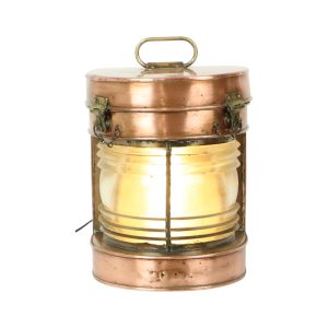 Grote Antieke Scheepslamp Lantaarn Rood Koper Memorabilia