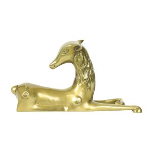 Herten Beeld Sculptuur Koper Messing Liggend Hert Sarreid Ltd