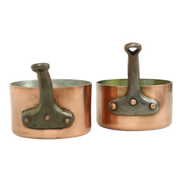Set van 2 Decoratieve Steelpannen Koper Staal Frankrijk