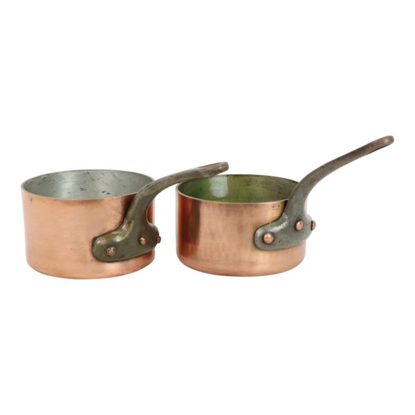 Set van 2 Decoratieve Steelpannen Koper Staal Frankrijk