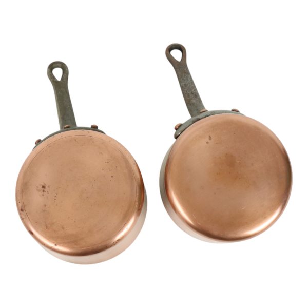 Set van 2 Decoratieve Steelpannen Koper Staal Frankrijk