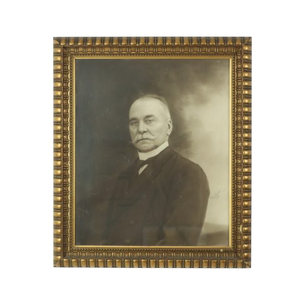Grote Oude Foto Portret Oude Man Gouden Lijst Hars Brugge 1921