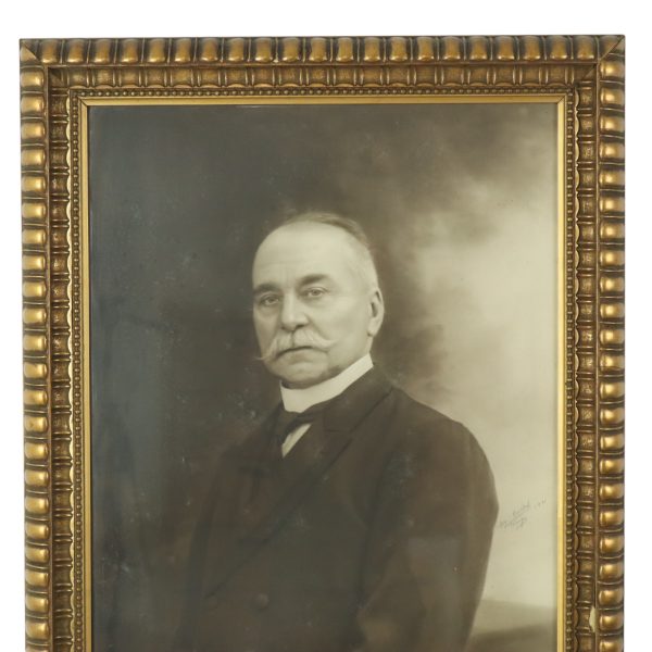 Grote Oude Foto Portret Oude Man Gouden Lijst Hars Brugge 1921