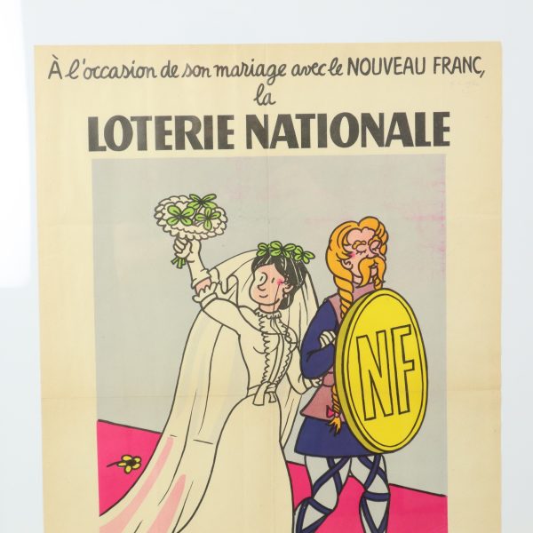 Vintage Ingelijste Poster Loterie Nationale France Fifties Reclame Jean Effel