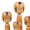 Lot van 7 Kokeshi Poppen Tomio Sato Handgeschilderd Hout Japan Lot van 7 Kokeshi Poppen Tomio Sato Handgeschilderd Hout Japan
