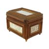 Oude Houten Tramp Art Doos Juwelenkist Trinket Volkskunst