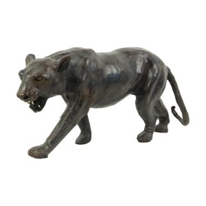 Mid Century Lederen Panter Beeld Liberty of London 43cm