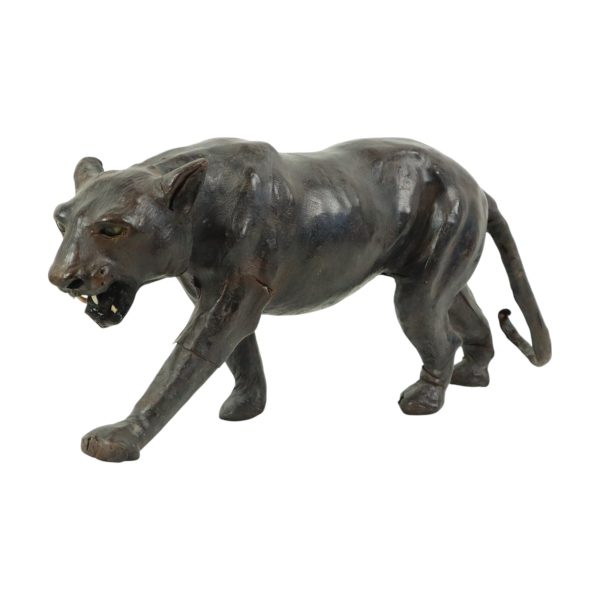 Mid Century Lederen Panter Beeld Liberty of London 43cm