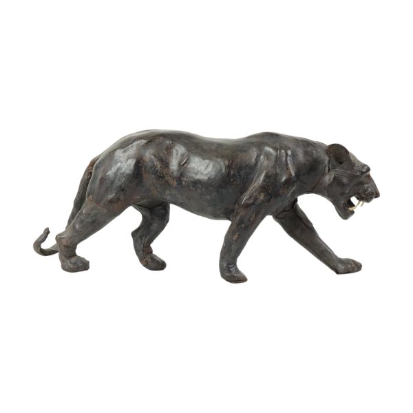 Mid Century Lederen Panter Beeld Liberty of London 43cm