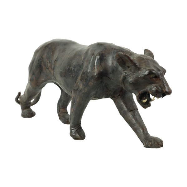 Mid Century Lederen Panter Beeld Liberty of London 43cm