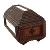 Antieke Tramp Art Doos met Spiegels Folk Art Verzamelobject