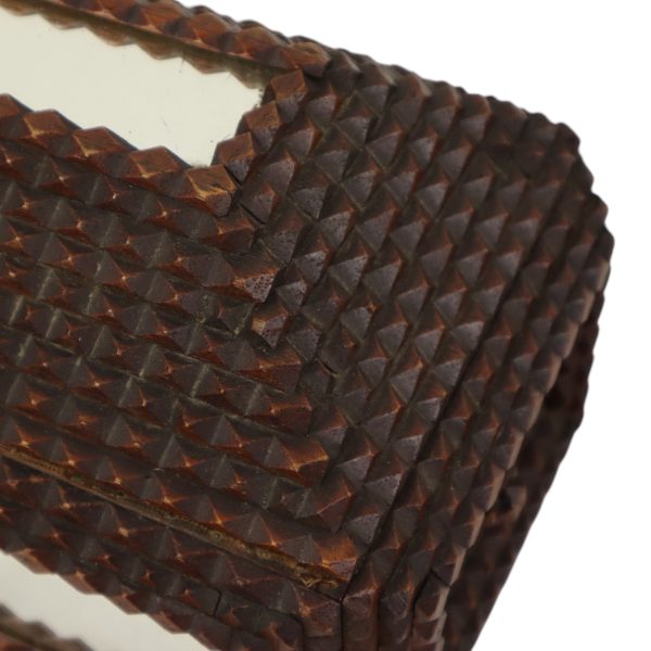 Antieke Tramp Art Doos met Spiegels Folk Art Verzamelobject