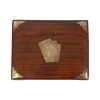 Vintage Opberg Doosje Speelkaarten Tropisch Hout Messing