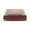 Vintage Opberg Doosje Speelkaarten Tropisch Hout Messing