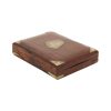Vintage Opberg Doosje Speelkaarten Tropisch Hout Messing