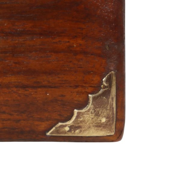Vintage Opberg Doosje Speelkaarten Tropisch Hout Messing