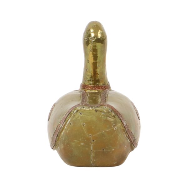 Vintage Decoratief Eenden Beeld Gehamerd Koper Messing Hout