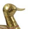 Vintage Decoratief Eenden Beeld Gehamerd Koper Messing Hout